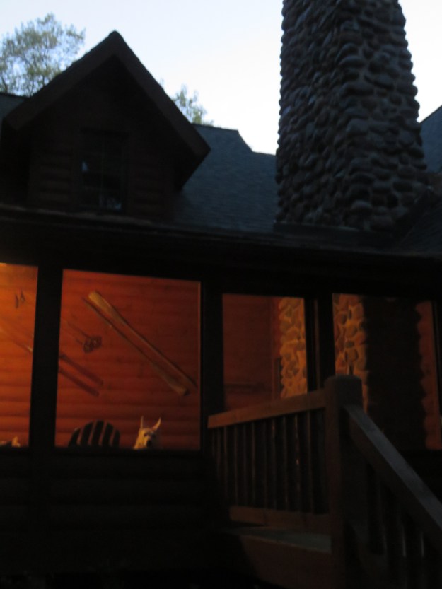 Cassie keeps an eye on me from the porch.