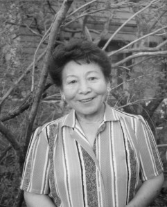 Mom in our backyard in Evanston, IL